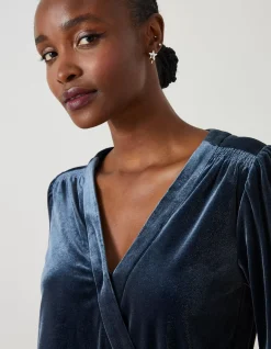FatFace Reese Velvet Wrap Top|Women View All