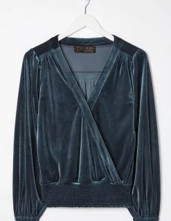 FatFace Reese Velvet Wrap Top|Women View All