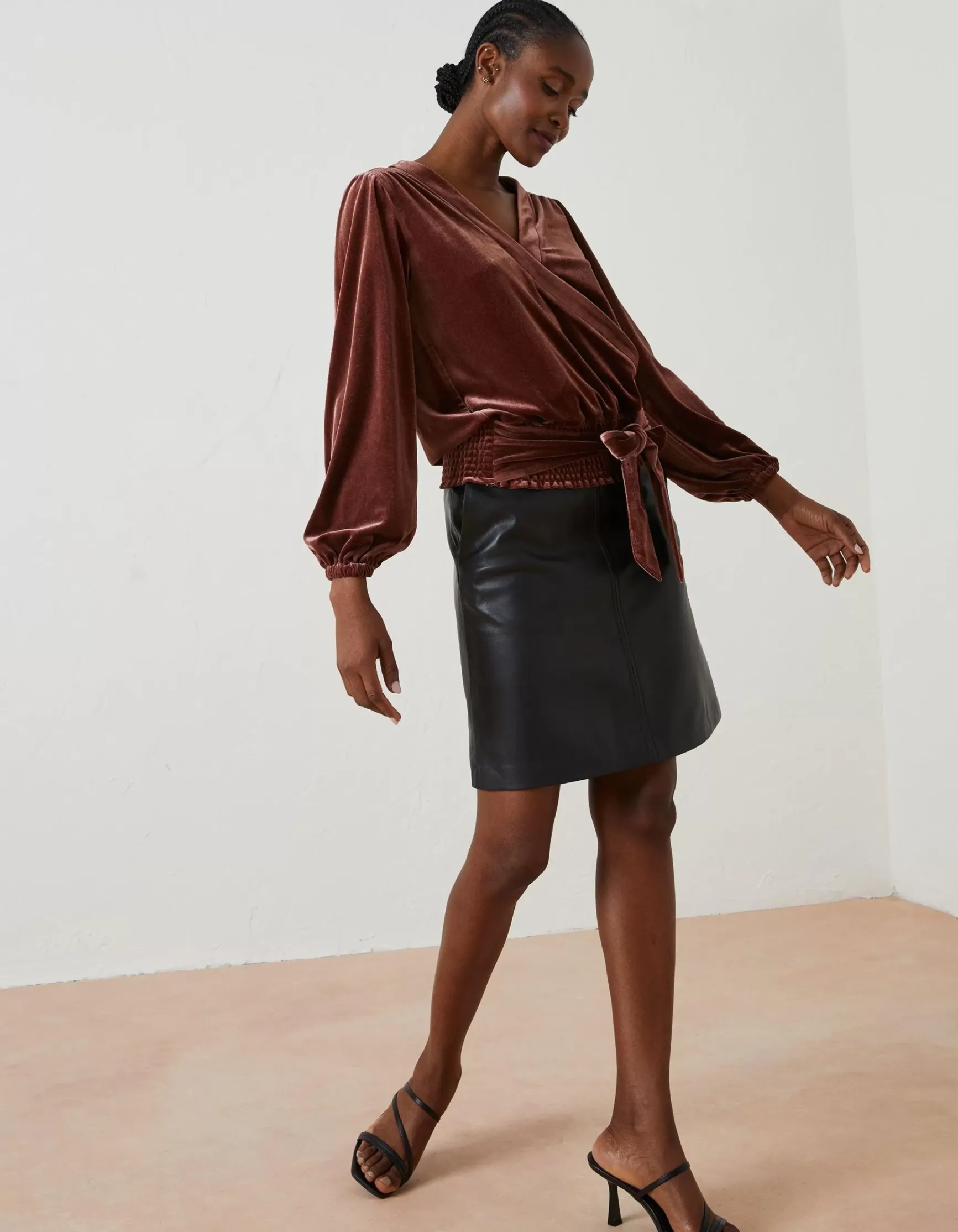 FatFace Reese Velvet Wrap Top|Women Tops & T-Shirts
