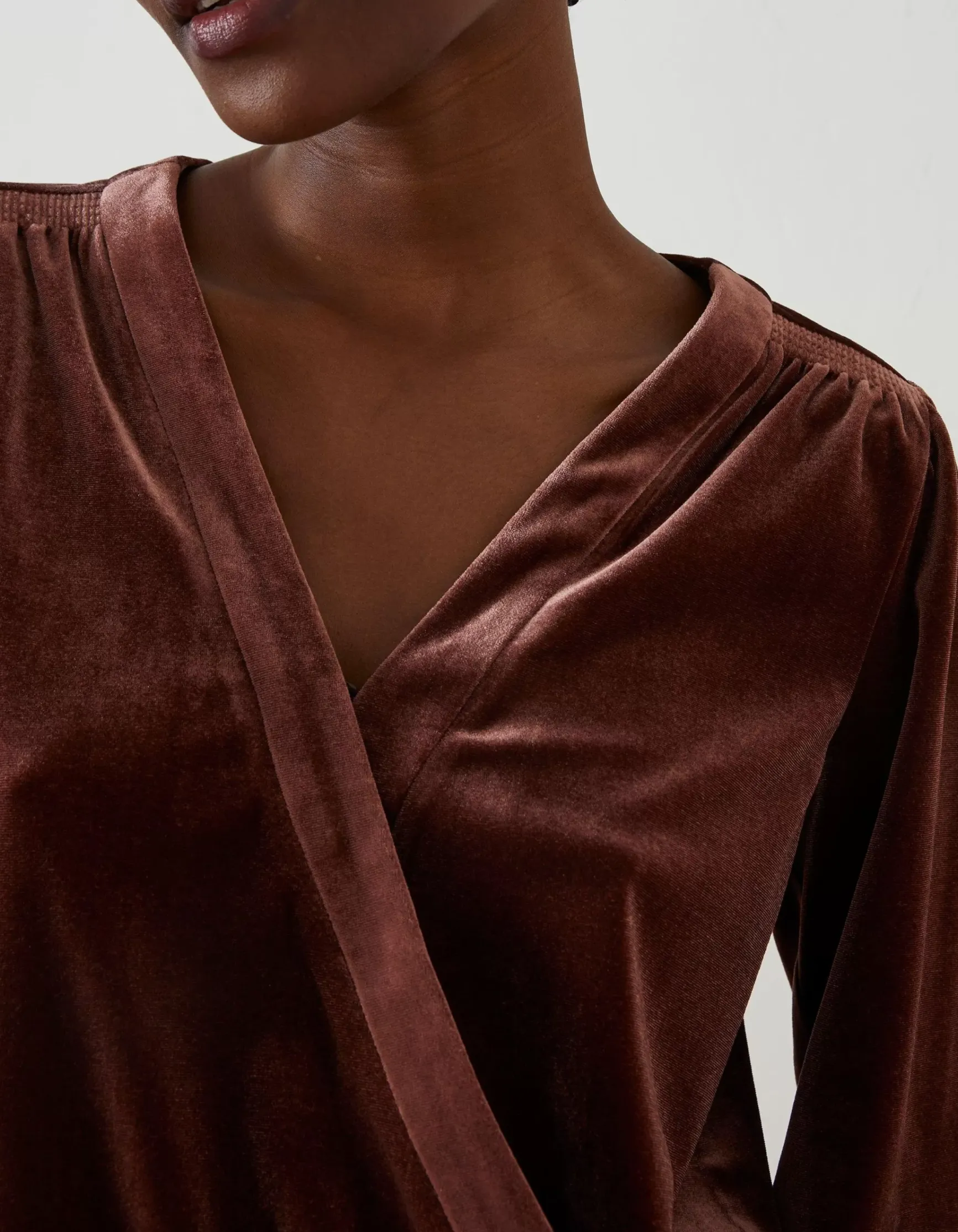 FatFace Reese Velvet Wrap Top|Women Tops & T-Shirts