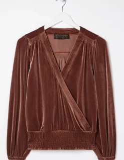 FatFace Reese Velvet Wrap Top|Women Tops & T-Shirts