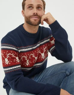 FatFace Reindeer Crew Neck Jumper|Men View All