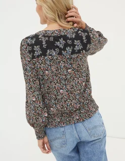 FatFace Remi Craft Floral Wrap Top|Women Tops & T-Shirts
