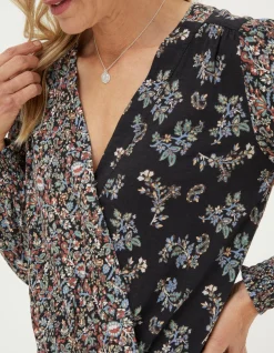 FatFace Remi Craft Floral Wrap Top|Women Tops & T-Shirts
