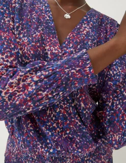 FatFace Remi Layered Spot Wrap Top|Women Tops & T-Shirts