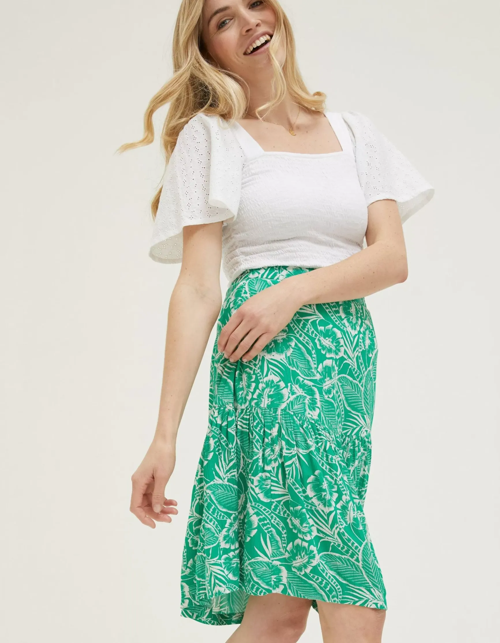 FatFace Remy Tropical Leaf Skirt|Women Skirts