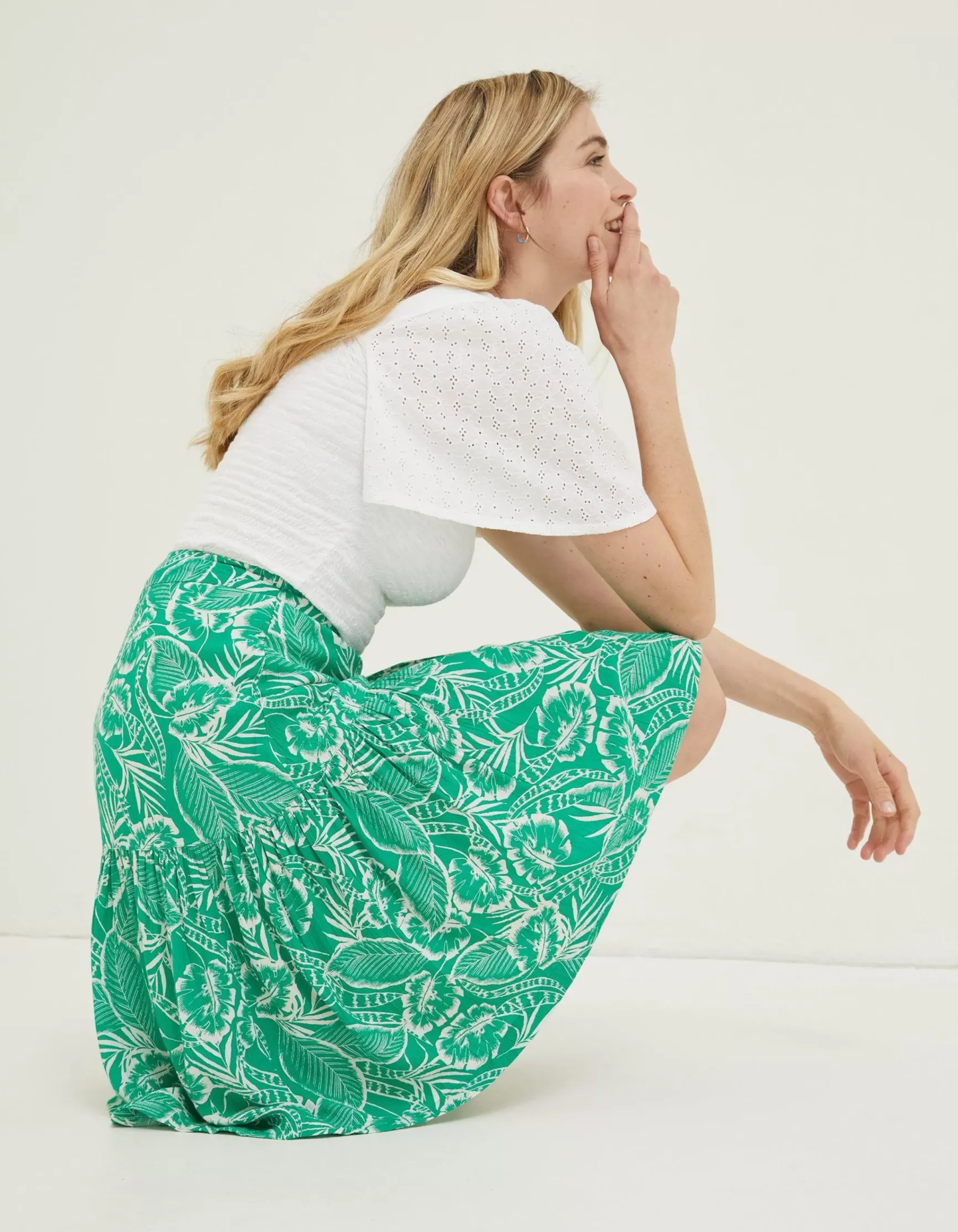 FatFace Remy Tropical Leaf Skirt|Women Skirts