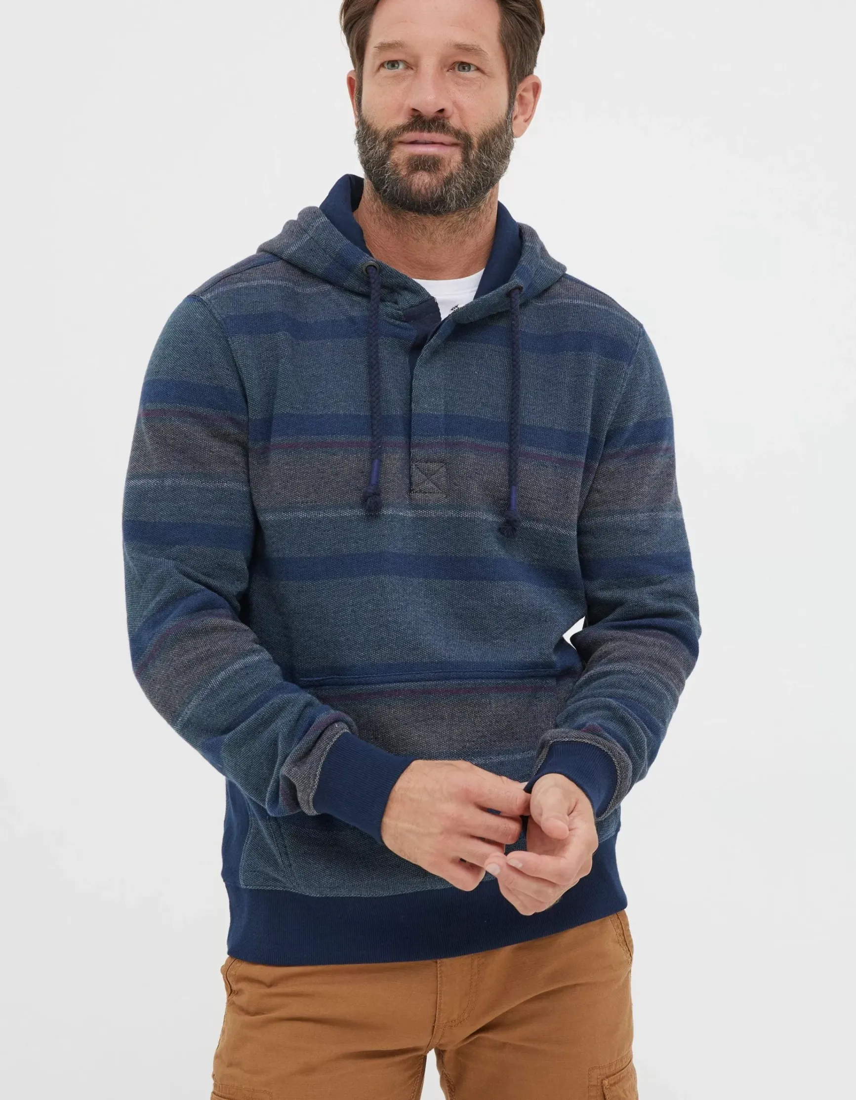 FatFace Reverse Stripe Hoodie|Men View All