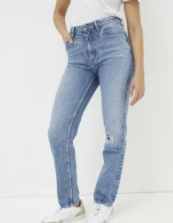 FatFace Rip And Repair Mom Jeans|Women Jeans & Dungarees