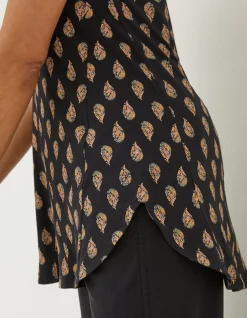 FatFace Rosie Woodblock Longline Top|Women Tops & T-Shirts