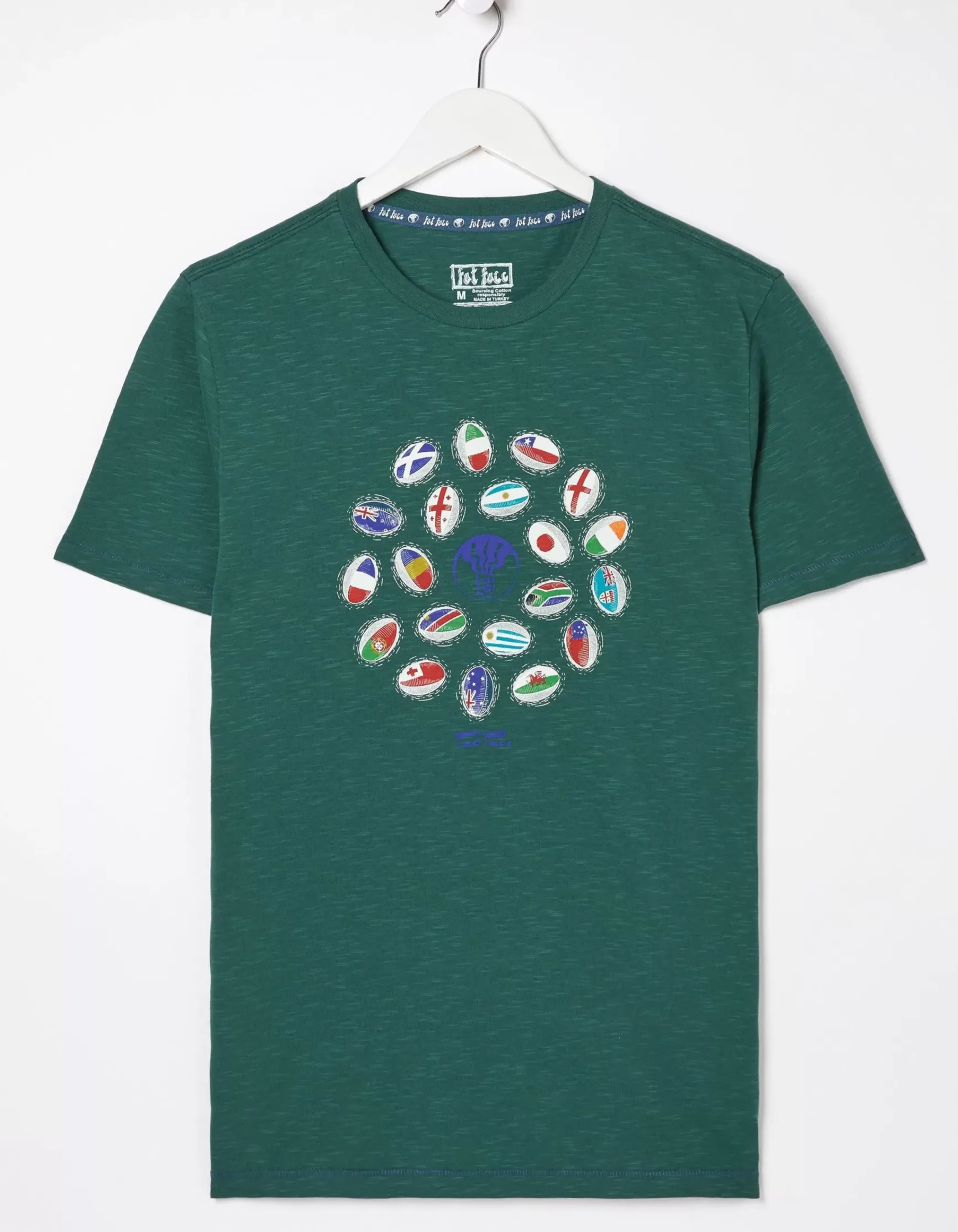FatFace Rugby Ball Flags T-Shirt|Men T-Shirts