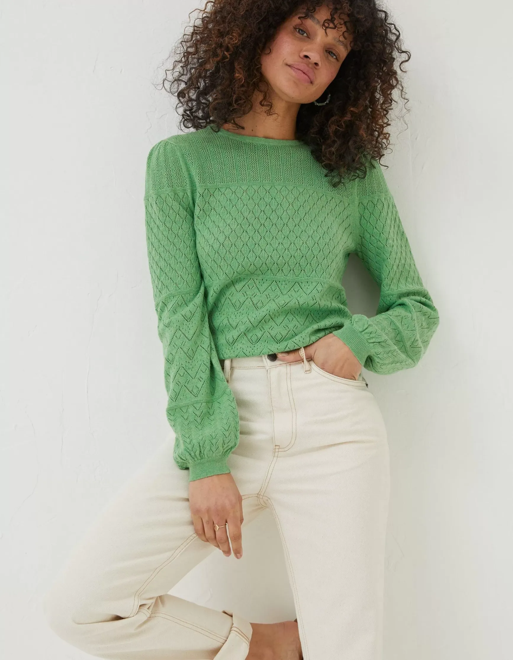 FatFace Sadie Pointelle Jumper|Women Knitwear