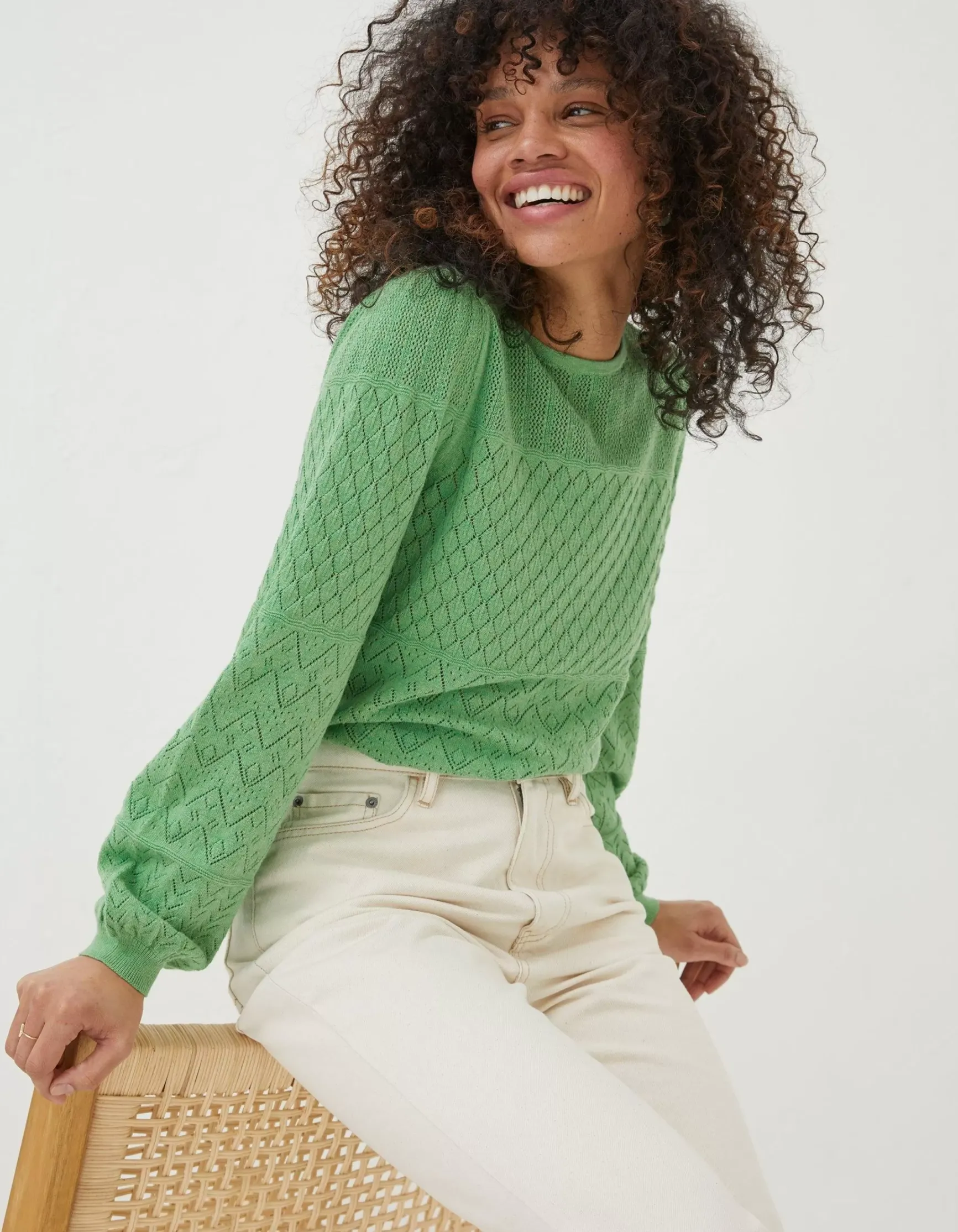 FatFace Sadie Pointelle Jumper|Women Knitwear