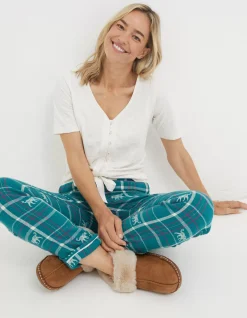 FatFace Sadie Snow Leopard Eva Pyjama Bottoms|Women Nightwear & Loungewear