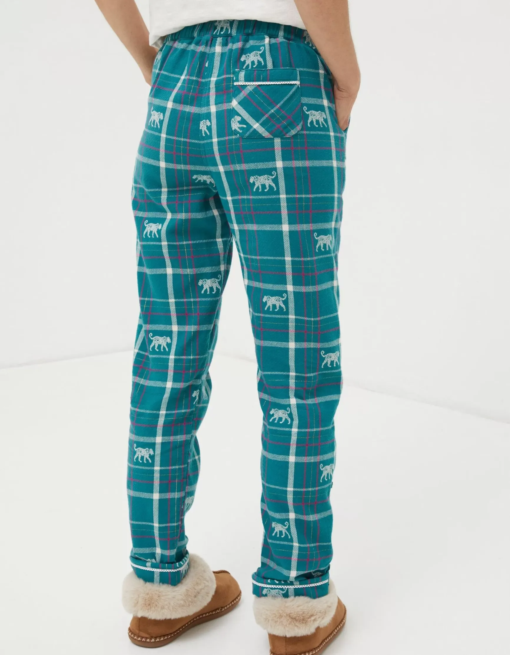 FatFace Sadie Snow Leopard Eva Pyjama Bottoms|Women Nightwear & Loungewear