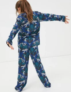 FatFace Sadie Snow Leopard Woven Pyjama Set|Girls View All
