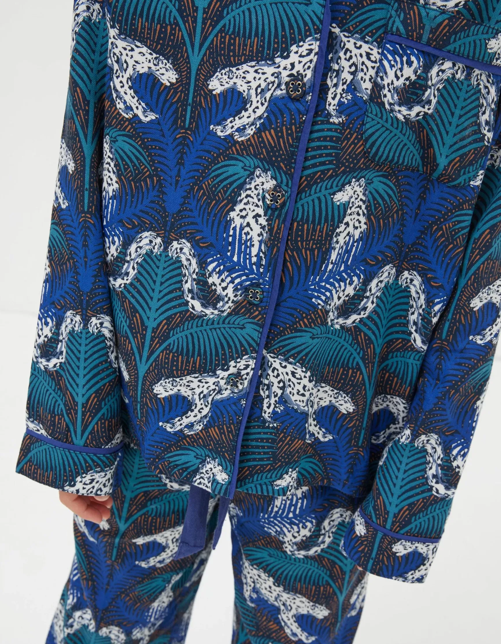 FatFace Sadie Snow Leopard Woven Pyjama Set|Girls View All