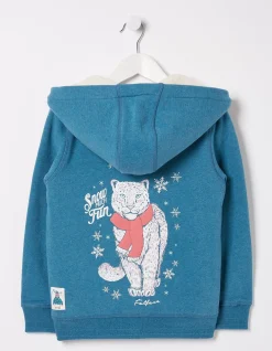 FatFace Sadie Snow Leopard Zip Hoodie|Girls Sweatshirts & Hoodies
