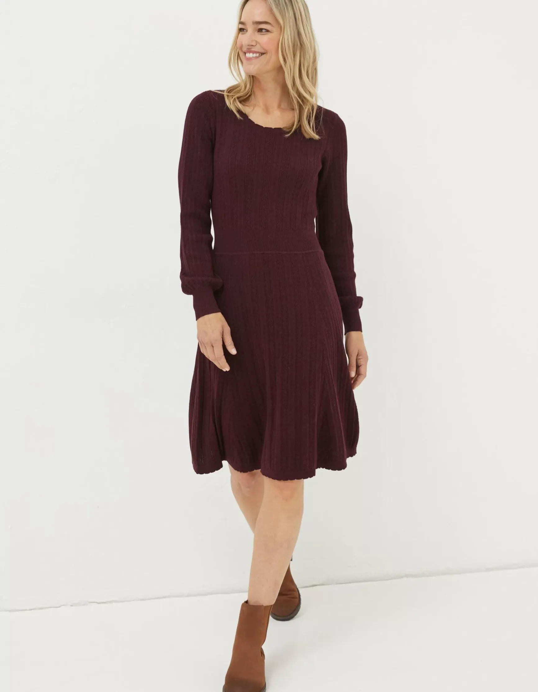 FatFace Saffron Knitted Skater Dress|Women View All
