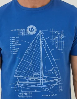 FatFace Sail Boat Sketch T-Shirt|Men T-Shirts
