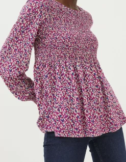 FatFace Sara Animal Texture Top|Women Tops & T-Shirts