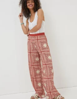 FatFace Scarf Print Palazzo Trousers|Women Trousers & Leggings