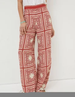 FatFace Scarf Print Palazzo Trousers|Women Trousers & Leggings
