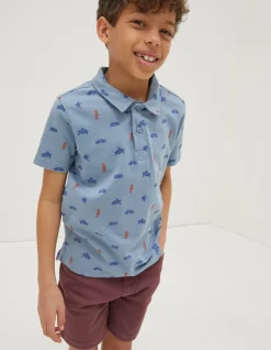 FatFace Sea Creatures Printed Polo Top|Boys View All