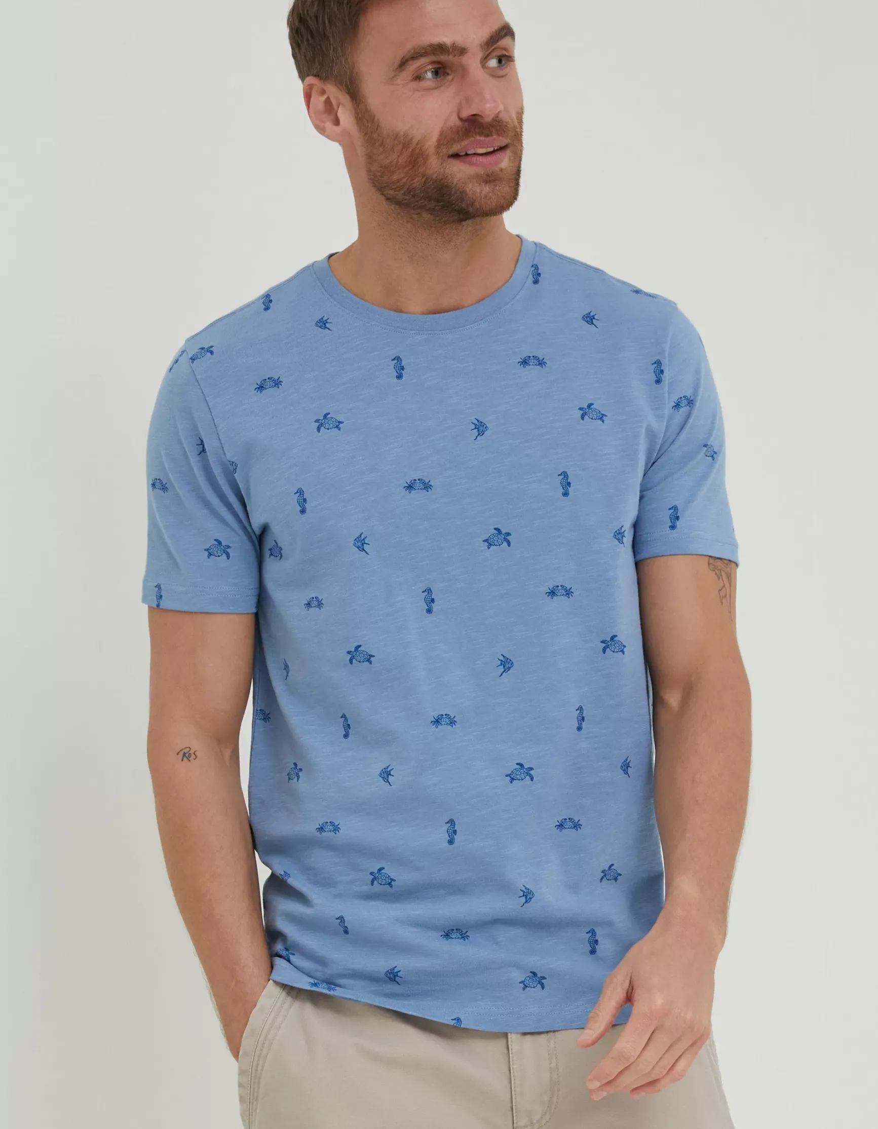 FatFace Sea Print T-Shirt|Men T-Shirts