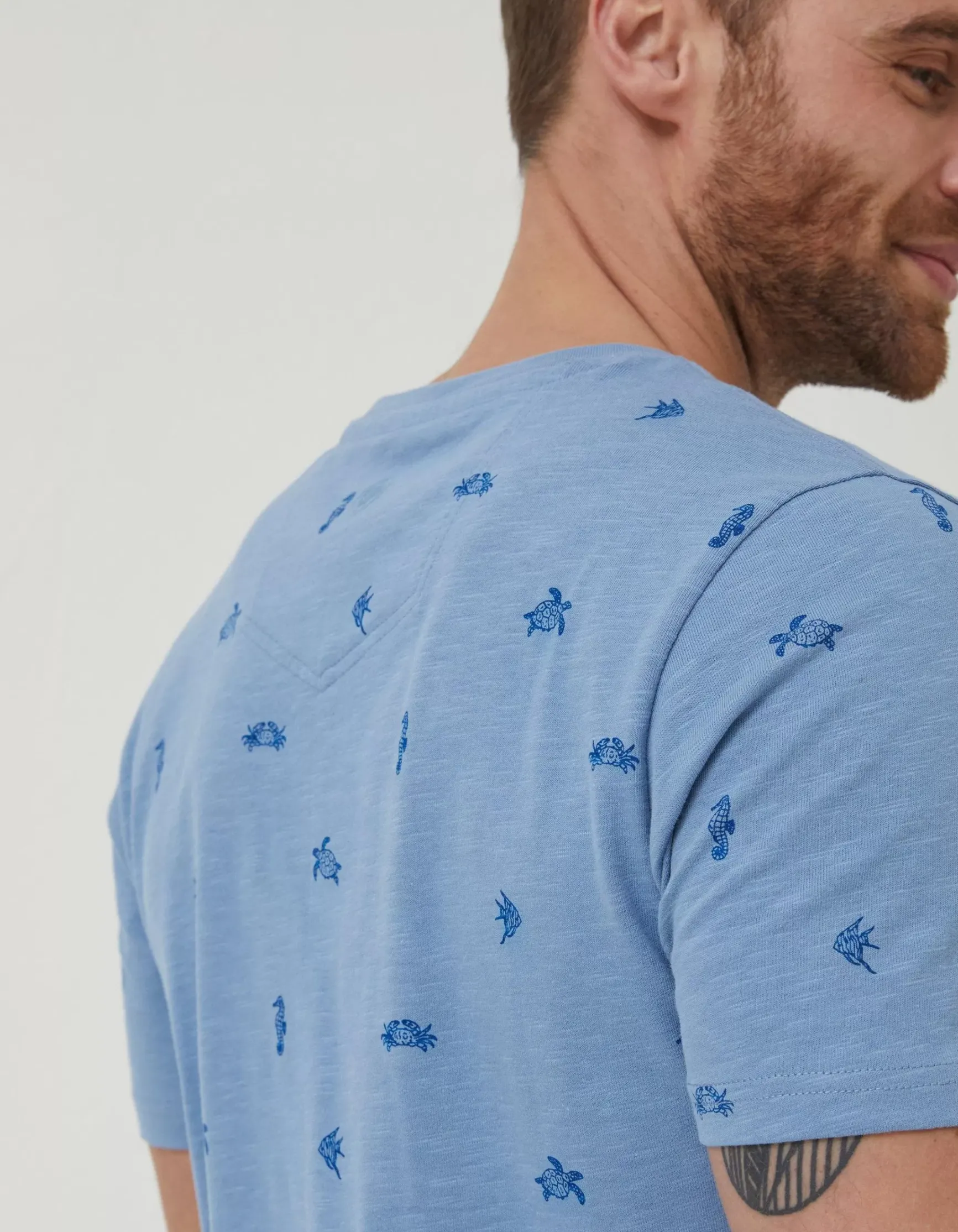 FatFace Sea Print T-Shirt|Men T-Shirts