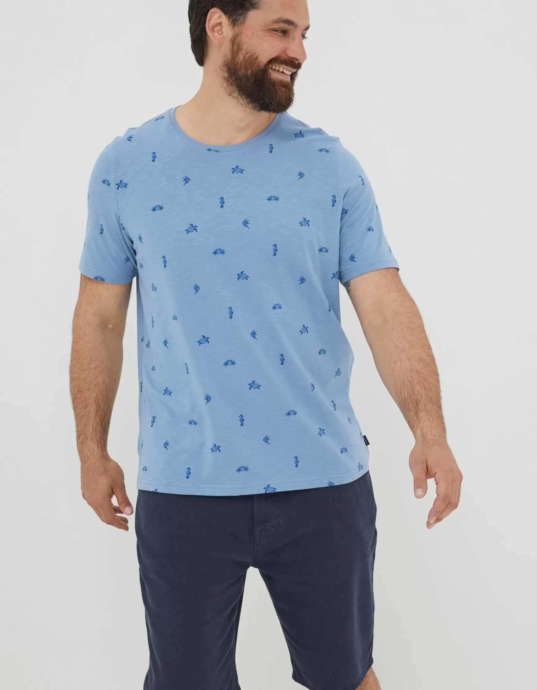 FatFace Sea Print T-Shirt|Men T-Shirts