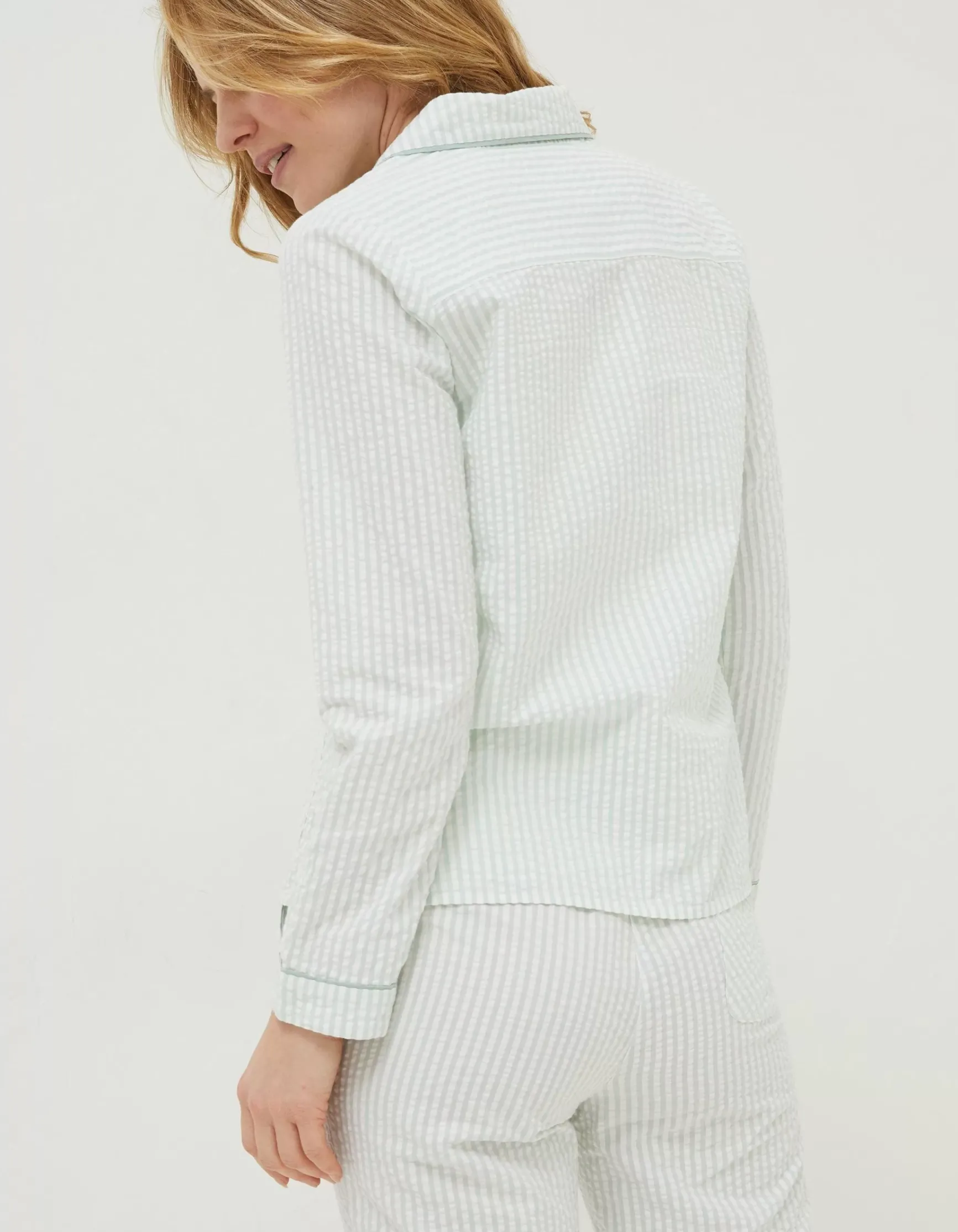 FatFace Seersucker Stripe Pj Shirt|Women Nightwear & Loungewear