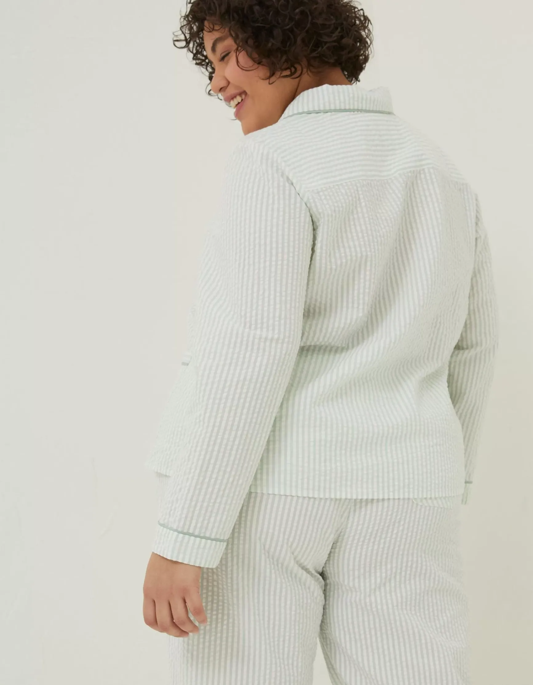 FatFace Seersucker Stripe Pj Shirt|Women Nightwear & Loungewear