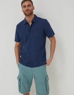 FatFace Self Stripe Revere Shirt|Men Shirts