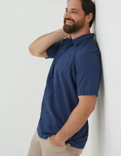 FatFace Self Stripe Revere Shirt|Men Shirts