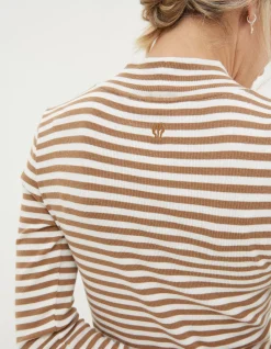 FatFace Selina Stripe Roll Neck Top|Women Tops & T-Shirts