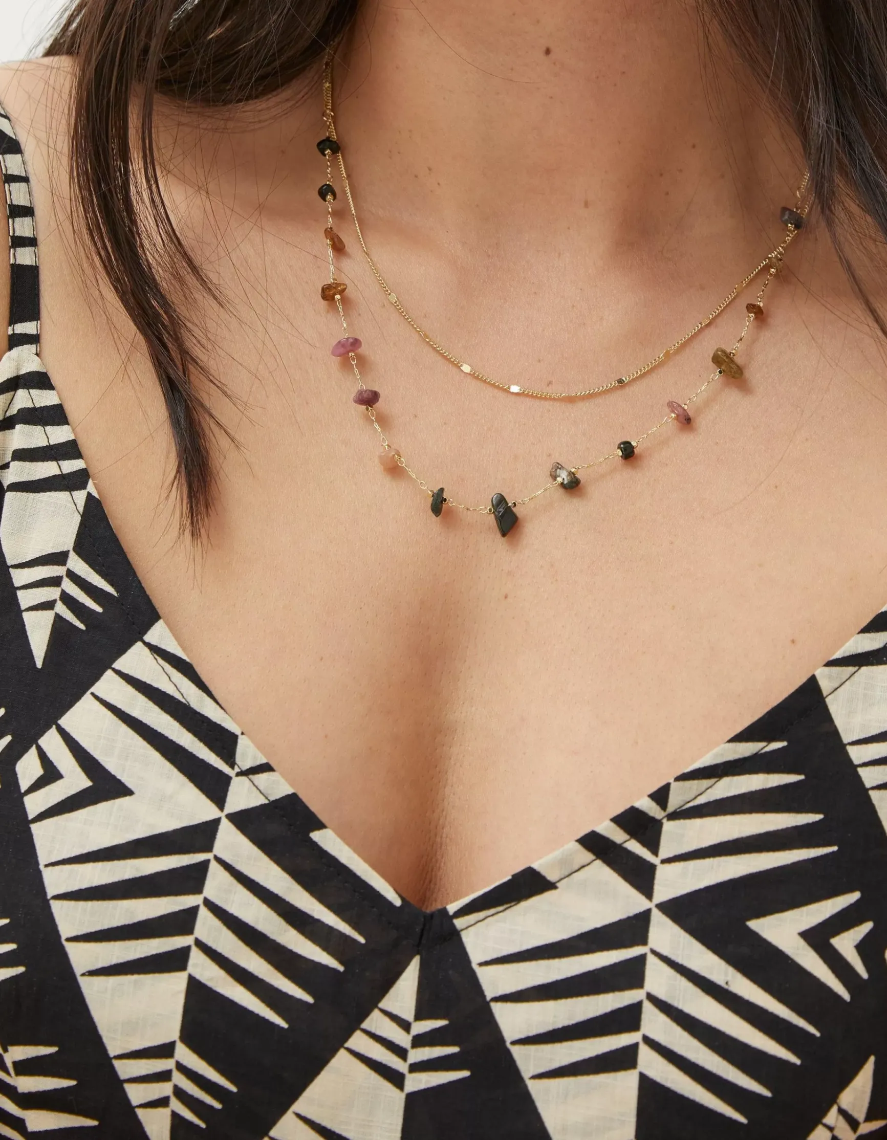 FatFace Semi Precious Layered Necklace|Women View All