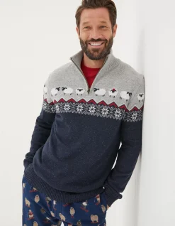 FatFace Shelter Stevie Sheep Half Neck Jumper|Men View All