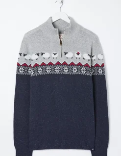 FatFace Shelter Stevie Sheep Half Neck Jumper|Men View All