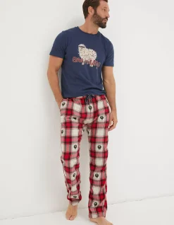 FatFace Shelter Stevie Sheep Jacquard Pyjama Bottoms|Men View All