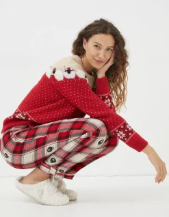 FatFace Shelter Stevie Sheep Jacquard Pyjama Bottoms|Women View All