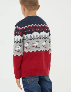 FatFace Shelter Stevie Sheep Ski Jumper|Boys Knitwear