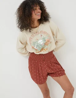 FatFace Shirred Clip Geo Shorts|Women Shorts