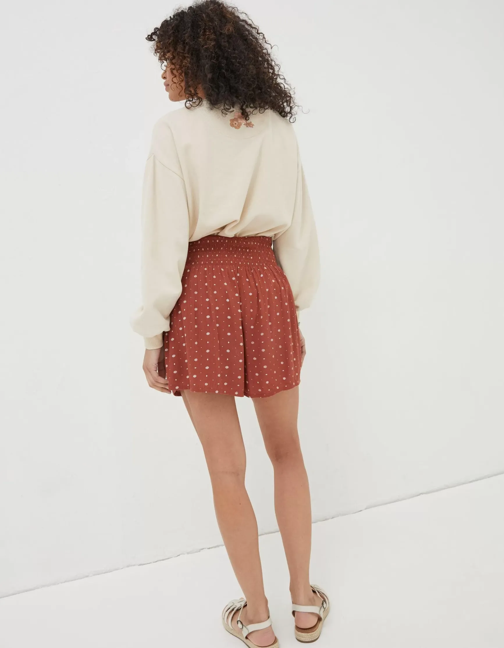 FatFace Shirred Clip Geo Shorts|Women Shorts