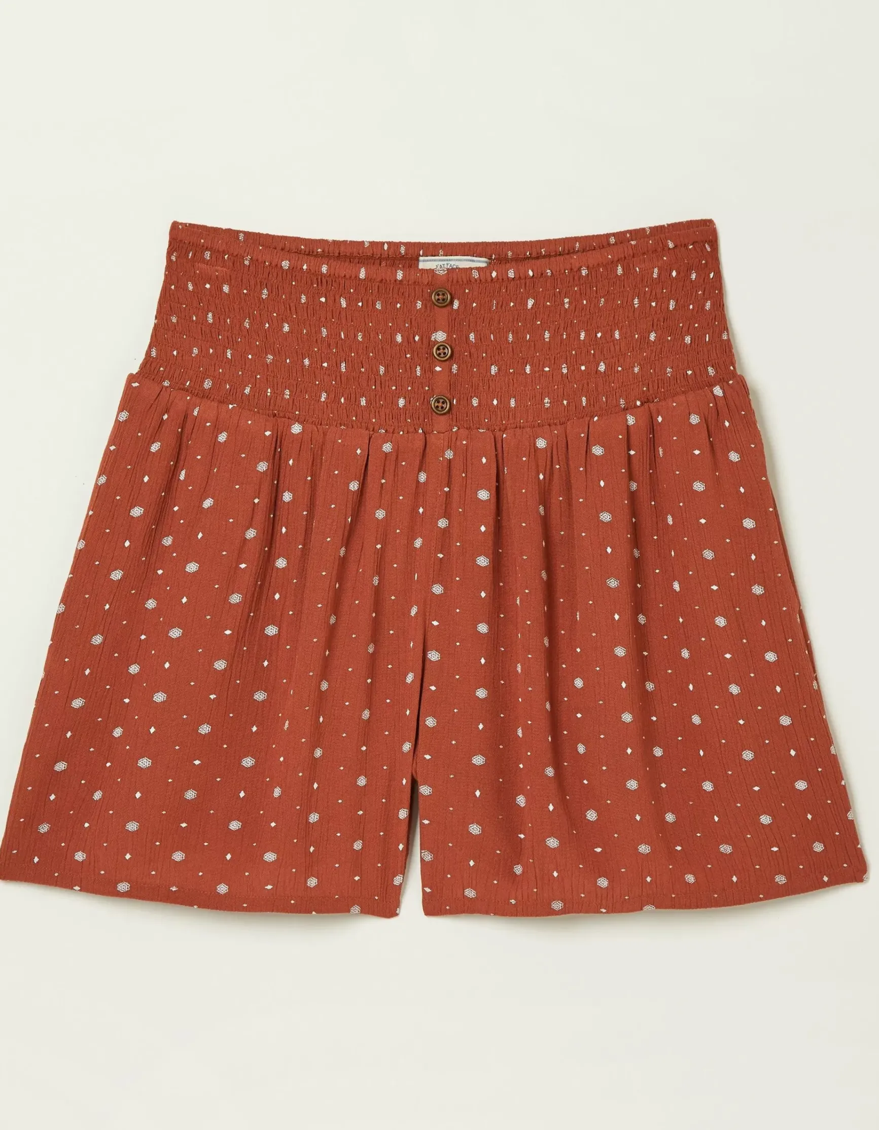 FatFace Shirred Clip Geo Shorts|Women Shorts