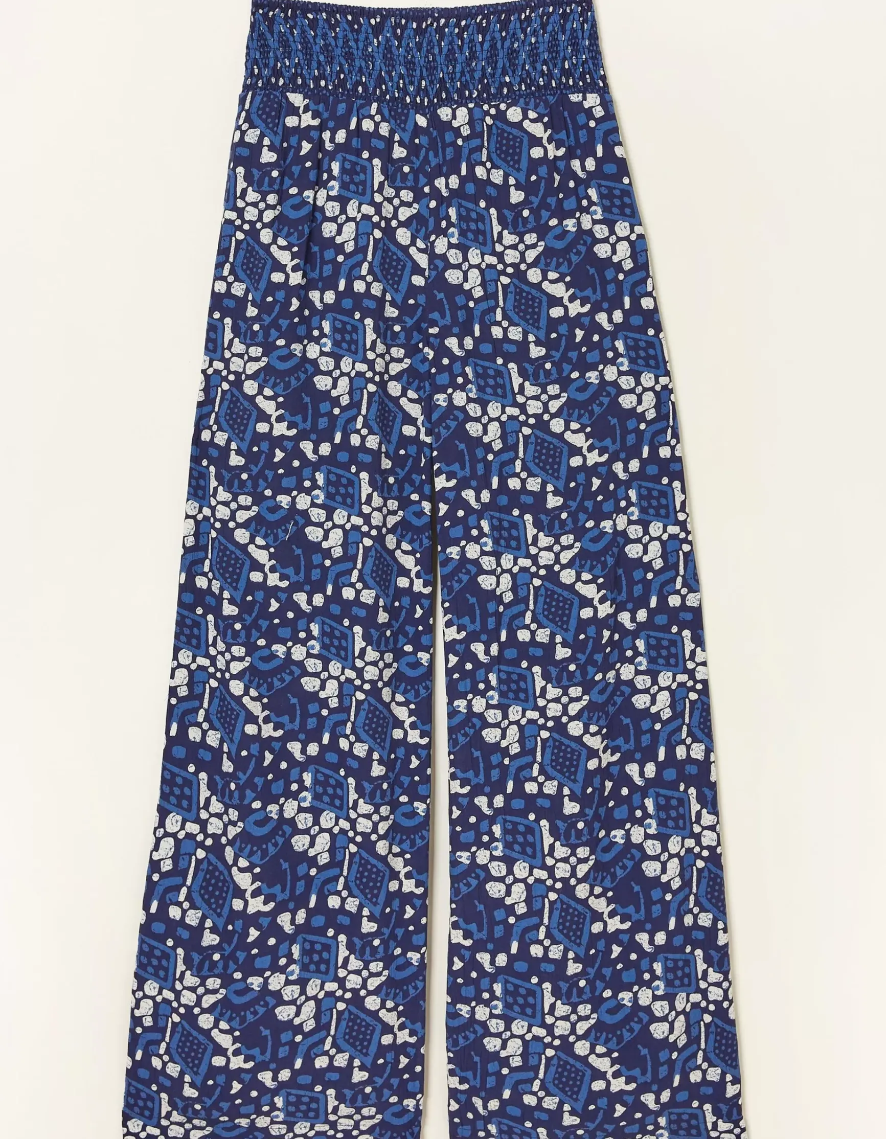 FatFace Shirred Geo Batik Palazzo|Women Trousers & Leggings