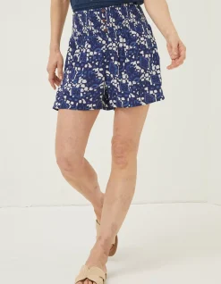 FatFace Shirred Geo Batik Shorts|Women Shorts