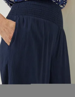 FatFace Shirred Plain Palazzo Trousers|Women Trousers & Leggings
