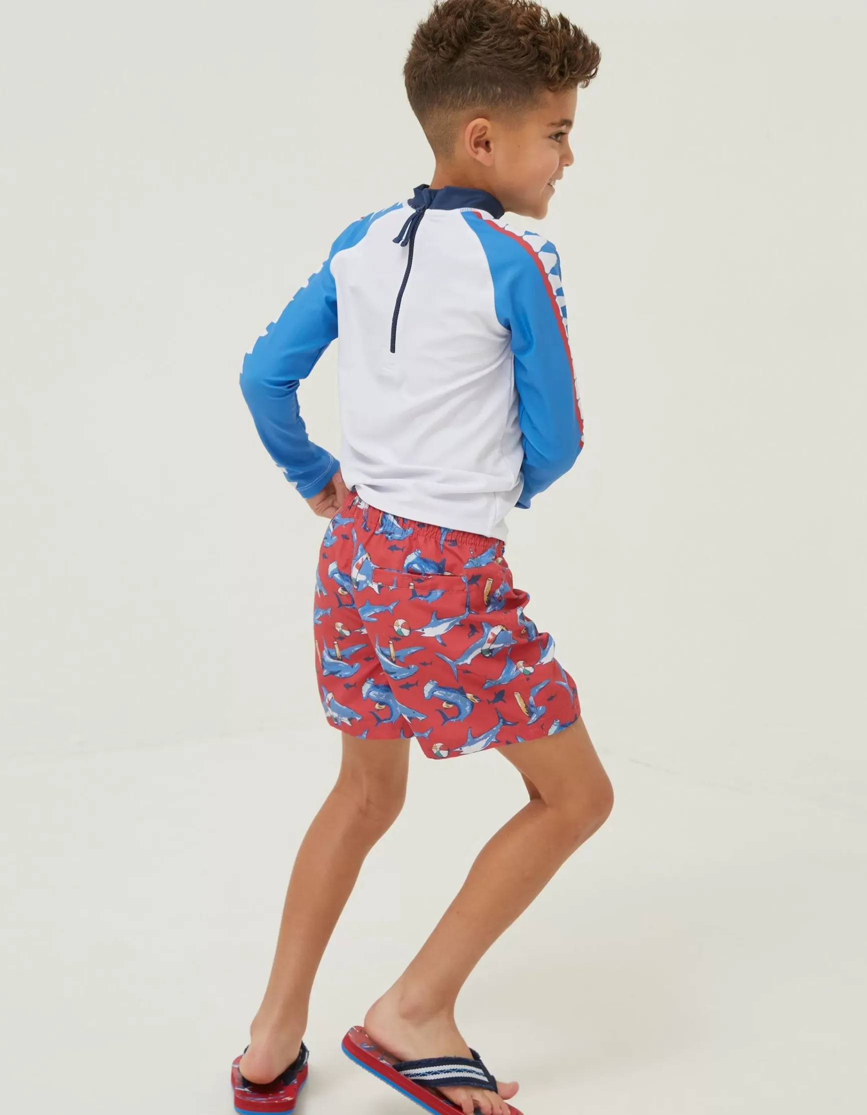 FatFace Sidney Shark Swim Shorts|Boys View All