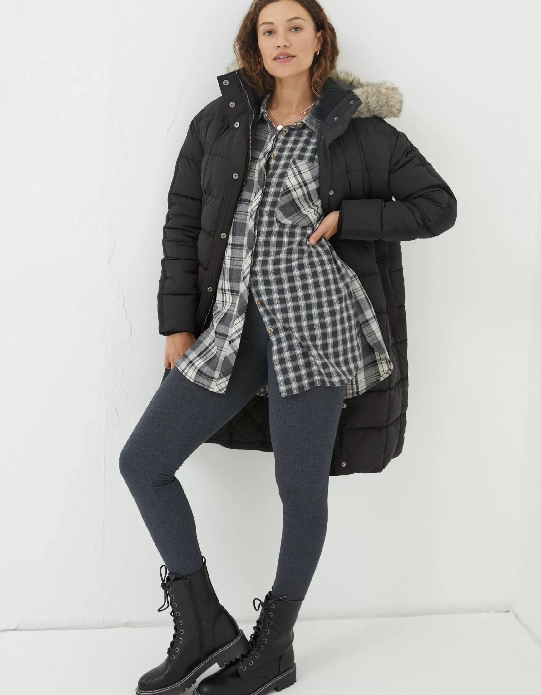 FatFace Sienna Quilted Mid Length Coat|Women Coats & Jackets